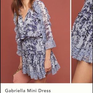 Misa Los Angeles Blue Floral Mini Dress